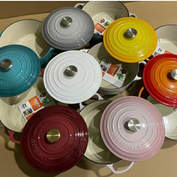 Nồi Gang Le Creuset 24cm Đủ Màu Phủ Gốm Tráng Men Dùng Được Bếp Từ