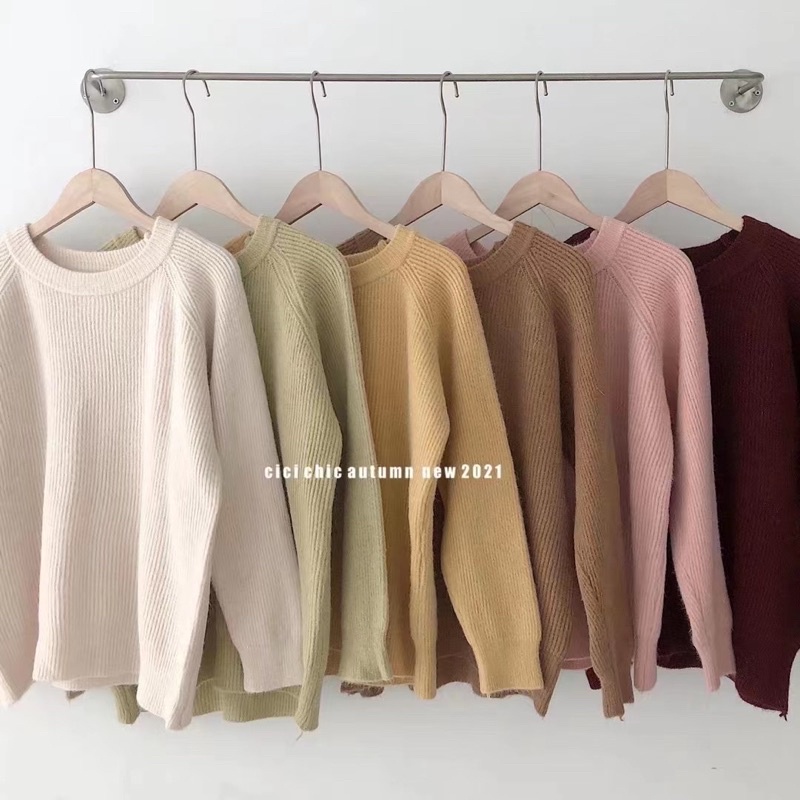 ÁO LEN NHŨ CỔ TRÒN SỌC CHÌM 61