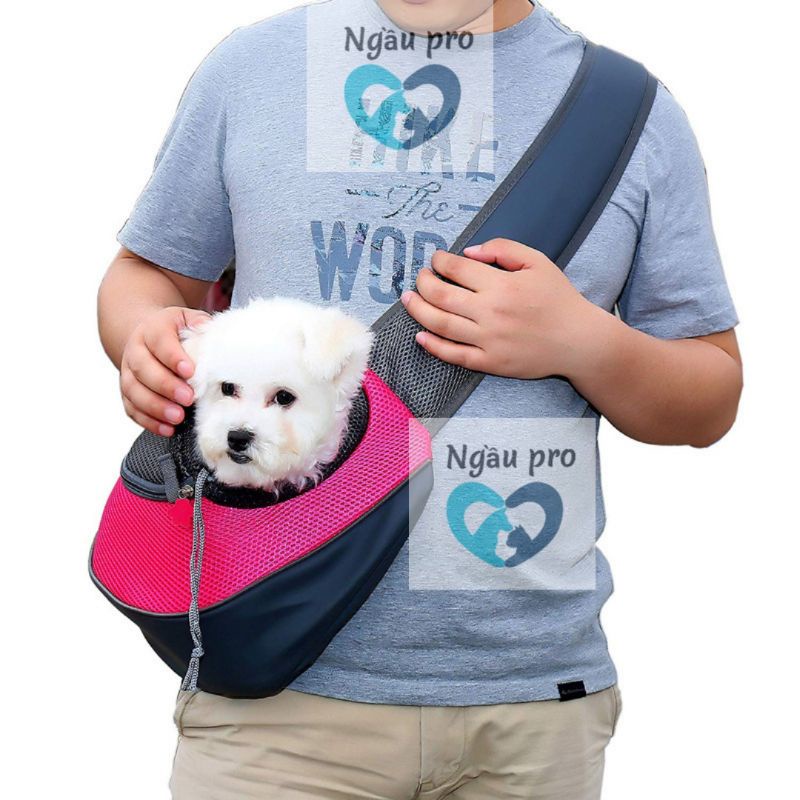 Túi vận chuyển cho chó mèo phong cách Ulzang, Túi đựng chó mèo kiểu đeo chéo vai cho thú cưng đi dạo NGAUPET