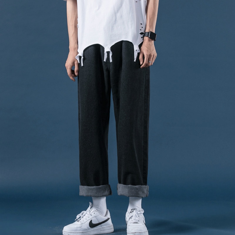 Quần jean ống rộng thời trang hàn quốc dành cho nam Simple quần baggy jean nam Fashion quần bò nam đẹp quần jean ống rộng baggy nam quần jean  quần jean nam baggy