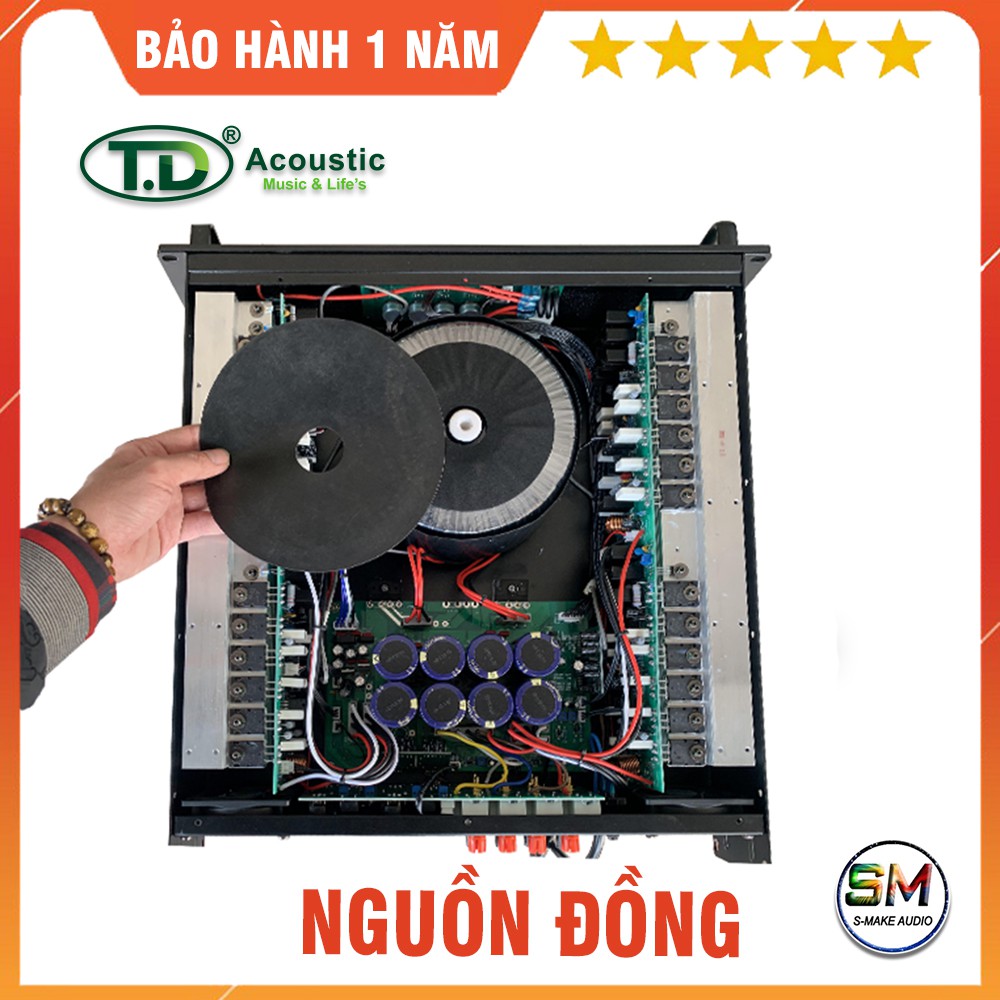 Cục đẩy công suất 4 kênh Karaoke TD Acoustic LA-4680SA - Main công suất đánh 2 đôi loa bass 30 680w/kênh - smake audio