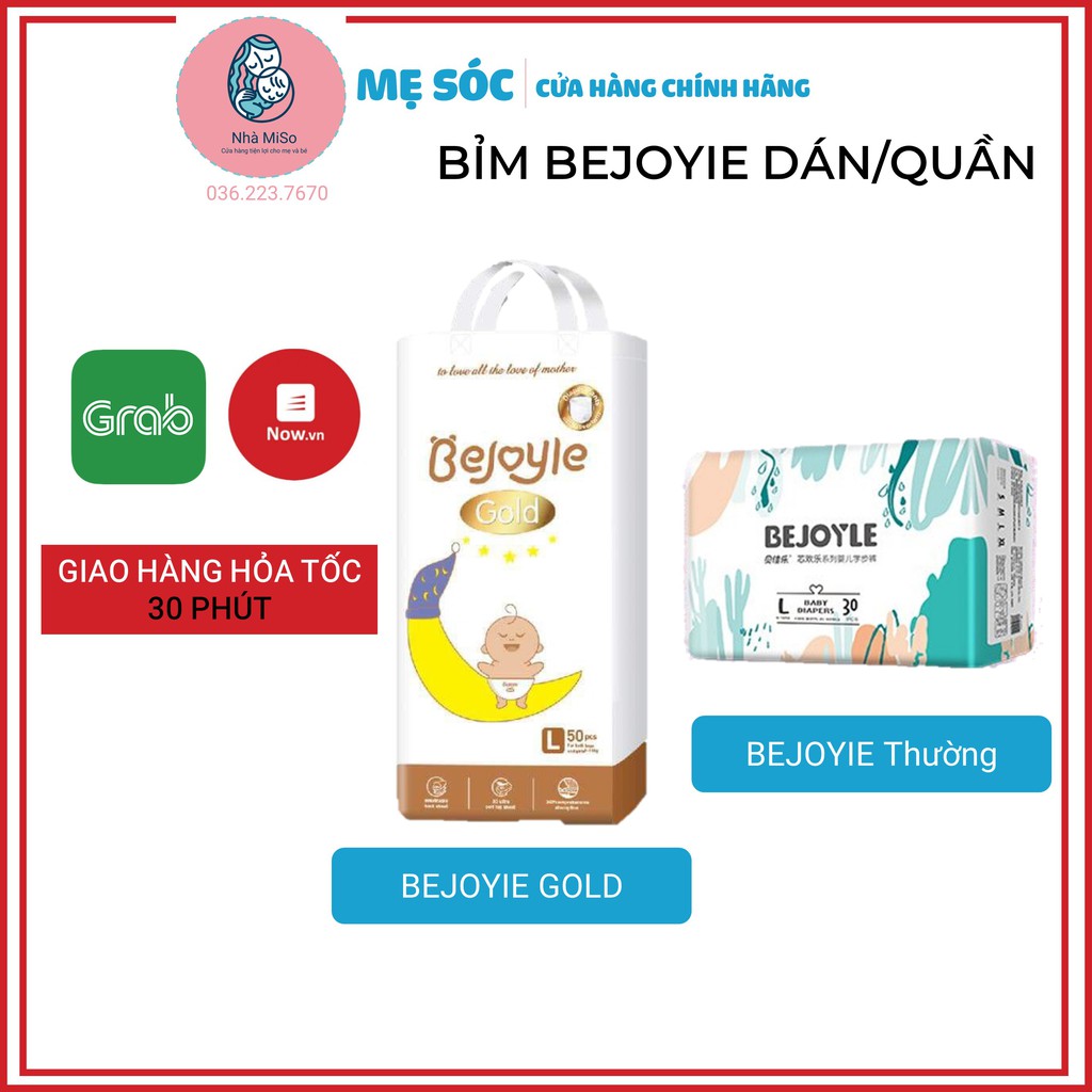 Bỉm Bejoyie mẫu mới/ Bejoyie Gold cải tiến Dán/Quần Nội Địa Trung Cao Cấp Size S120-M96-L90-XL78-XXL66