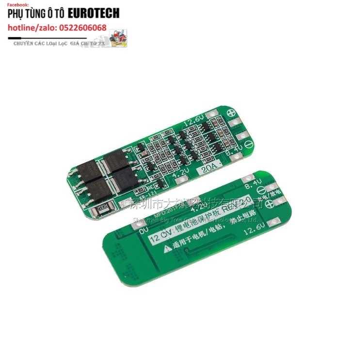 Mạch 3S 12.6V-20A@Sạc cân bằng và bảo vệ pin -18650 / Li-ion 3.7v