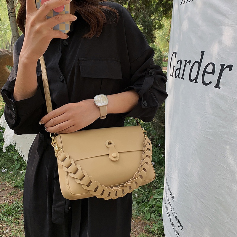 IELGY Túi Đeo Chéo Bằng Da pu Màu Trơn Thời Trang Cho Nữ