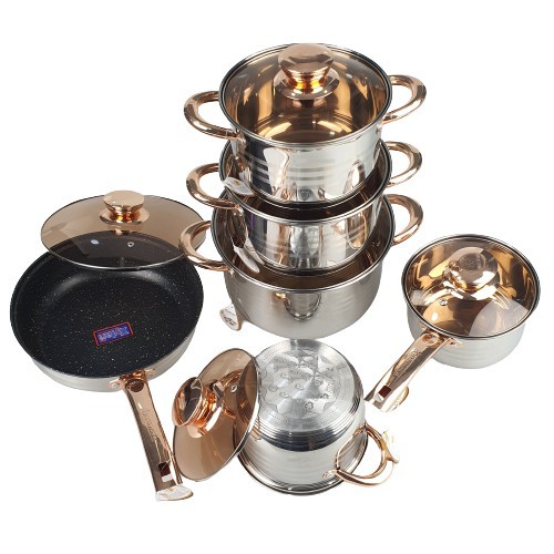 BỘ NỒI 6 MÓN VUNG KÍNH  KAISA VILLA - CHEF &amp; CHEF CÔNG NGHỆ ĐỨC- P SHOP