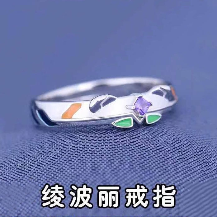 Nhẫn Bạc 925 Họa Tiết Hoạt Hình Evangelion