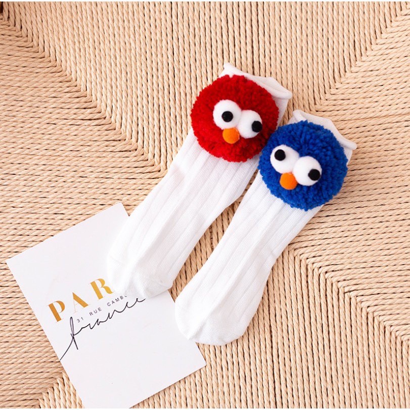 Tất cao cổ hình mắt chim 3d cho bé