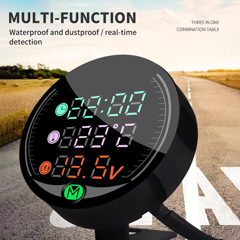 Đồng Hồ Đo Nhiệt Độ Nước 12V Có Màn Hình LED Cho Xe Máy