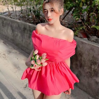 Áo trễ vai peplum chun eo