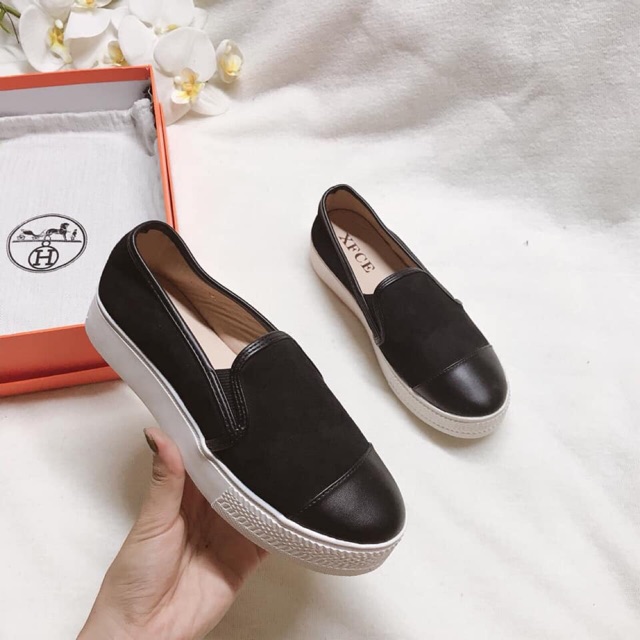 Giày slipon da lộn đế dày | BigBuy360 - bigbuy360.vn