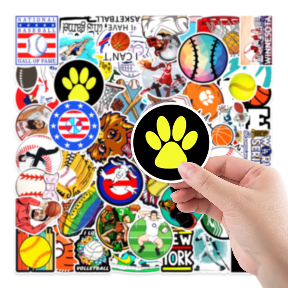 50 Sticker CHỦ ĐỀ THỂ THAO chống nước sticker dán laptop, điện thoại, mũ bảo hiểm, không trùng nhau
