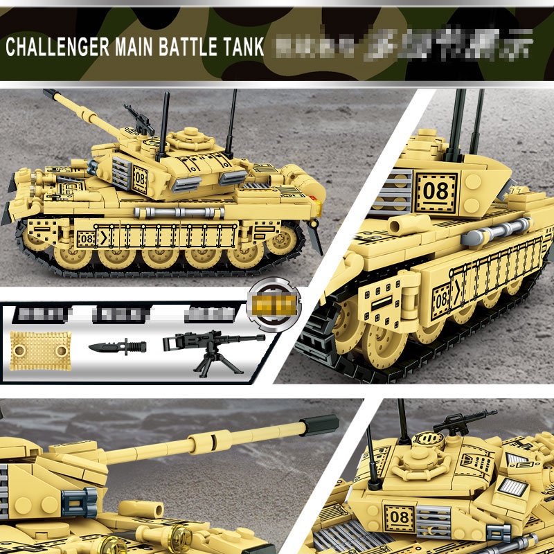 Bộ lắp ráp xe tank 66008 xe tank challenger