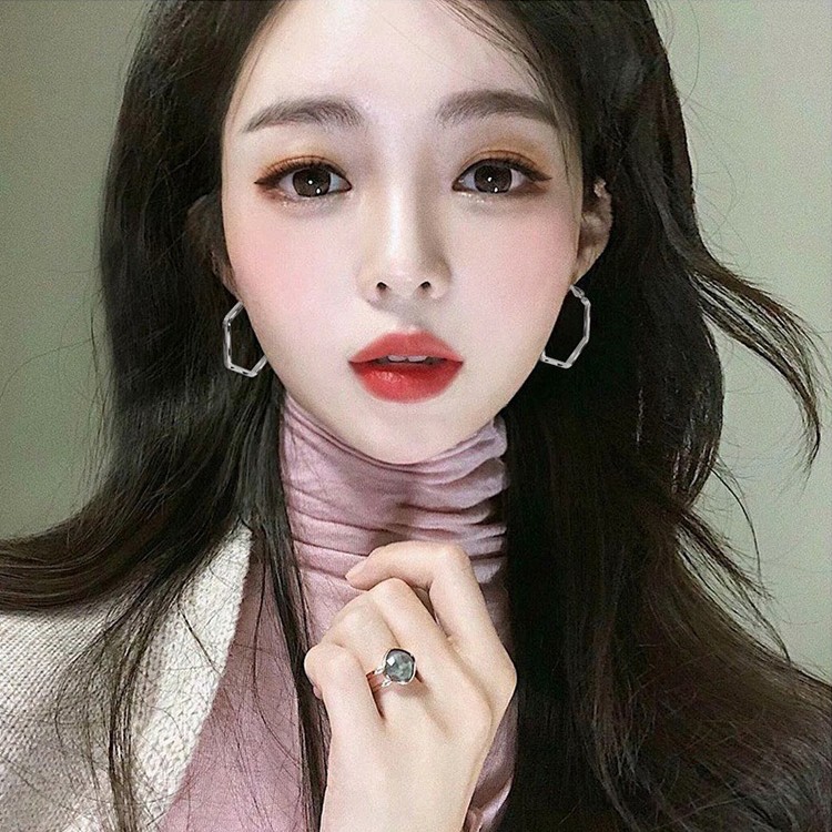 Khuyên Tai Hình Lục Giác Phong Cách vintage Hàn Quốc Cho Nữ