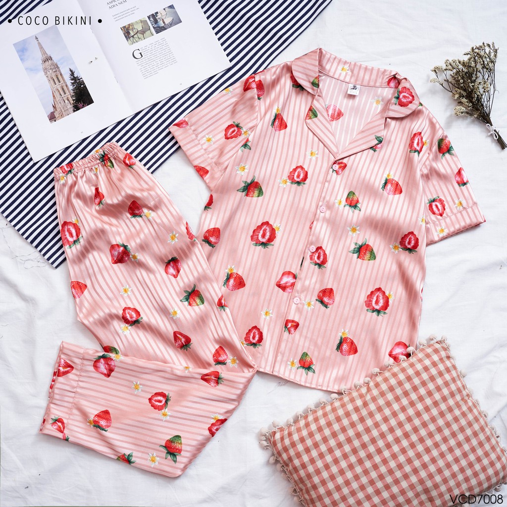 𝑪𝑶𝑪𝑶 𝑩𝑰𝑲𝑰𝑵𝑰 Bộ Đồ Ngủ - Đồ Mặc Nhà Lụa Gấm ( VCD7008 ) | BigBuy360 - bigbuy360.vn