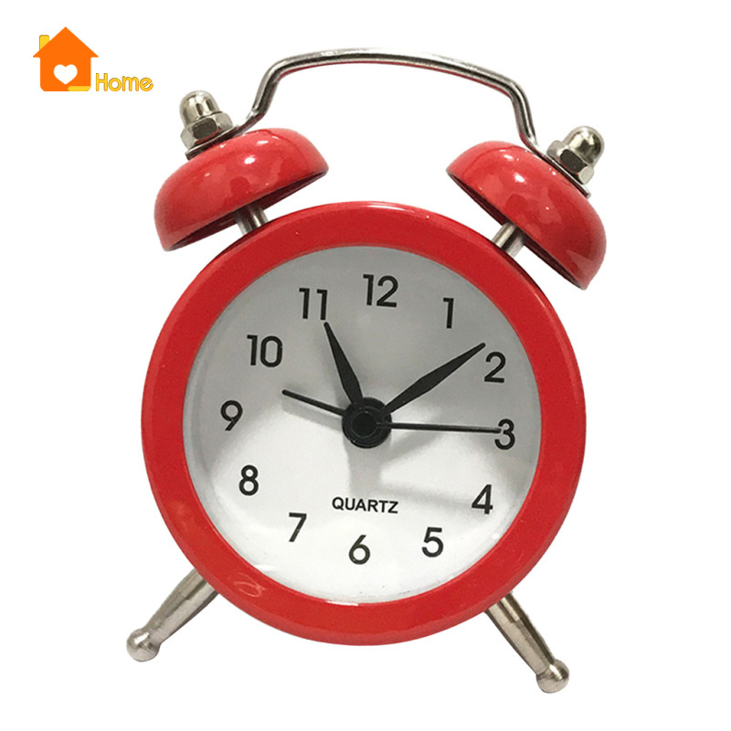 Đồng Hồ Báo Thức Hai Chuông Đôi Mini Màu Trắng