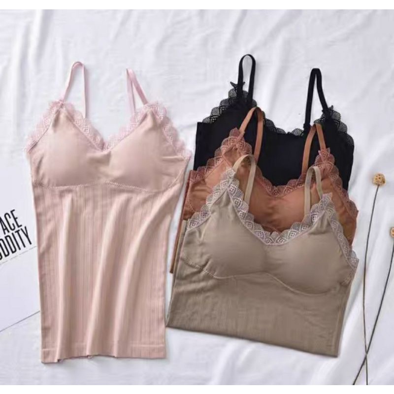 Áo 2 Dây Viền Ren Dáng Dài