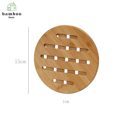 Miếng lót nồi gỗ tre cao cấp BAMBOOO ECO cách nhiệt loại dày nhiều kích thước, chống trầy xước mặt bàn, chống nóng