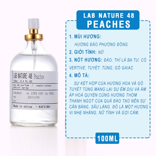 Nước hoa Kafeina Lab Nature 100ml hương thơm thanh mát hàng nội địa Trung