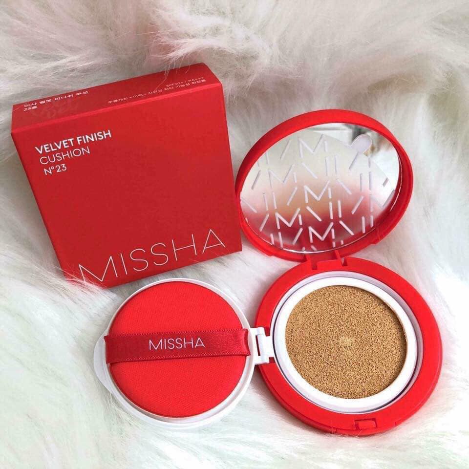 Phấn Nước Mỏng Mịn Lâu Trôi Missha Velvet Finish (đỏ)