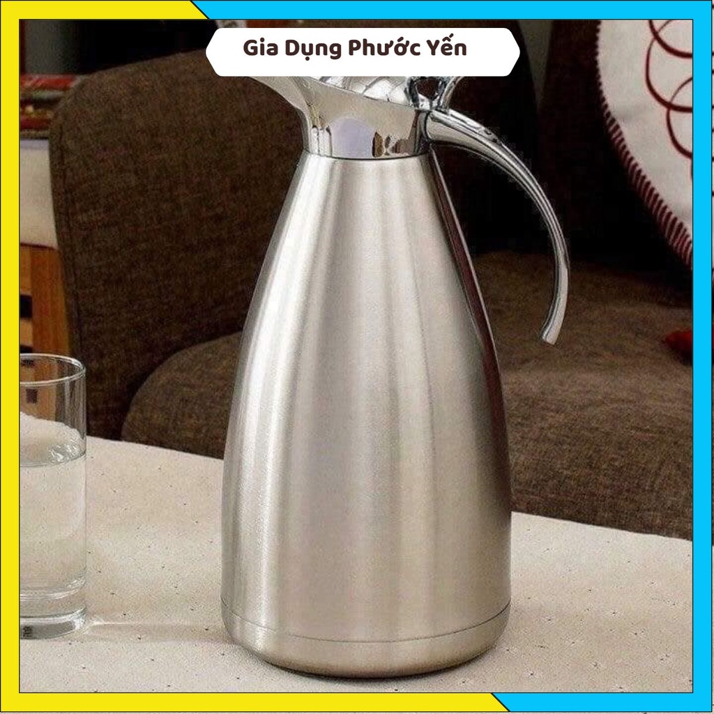 Phích nước giữ nhiệt vỏ inox 2L