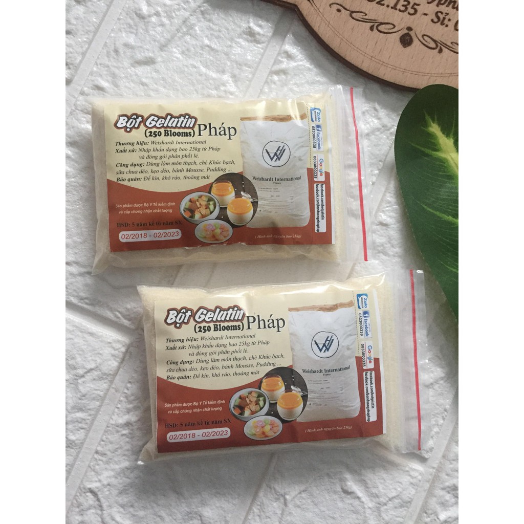 Tách lẻ : Bột Gelatin Pháp 250 Blooms Weishardt ( HSD 2/2023)