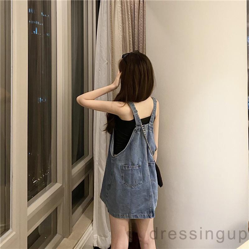 Đầm Ngắn Dáng Rộng Màu Sắc Trơn Phối Túi Thời Trang Cho Nữ