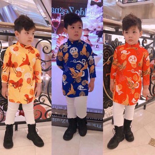 ÁO DÀI CÁCH TÂN BÉ TRAI HÌNH CHIM HẠC NỔI BẬT DÀNH CHO BÉ TRAI (9-19KG)