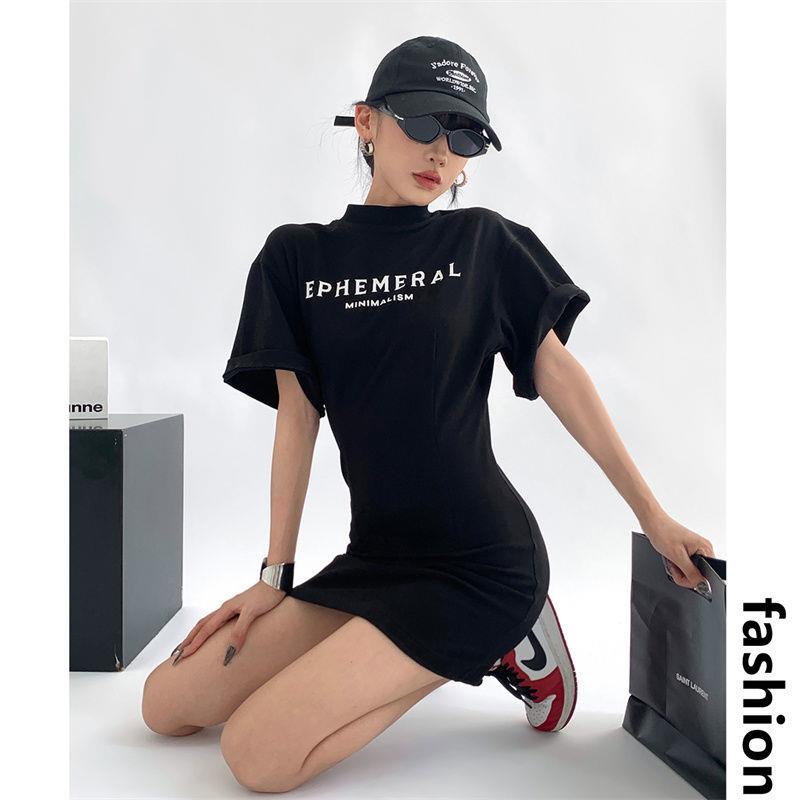 [100% Cotton Tinh Khiết] Đầm Thun Lửng Phong Cách Đường Phố Mùa Hè 2022 Chất Lượng Cao