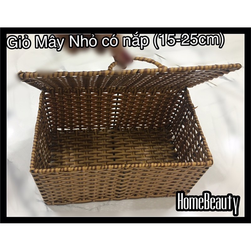 Giỏ Mây Chữ nhật Có Nắp Nhỏ (15*25cm)