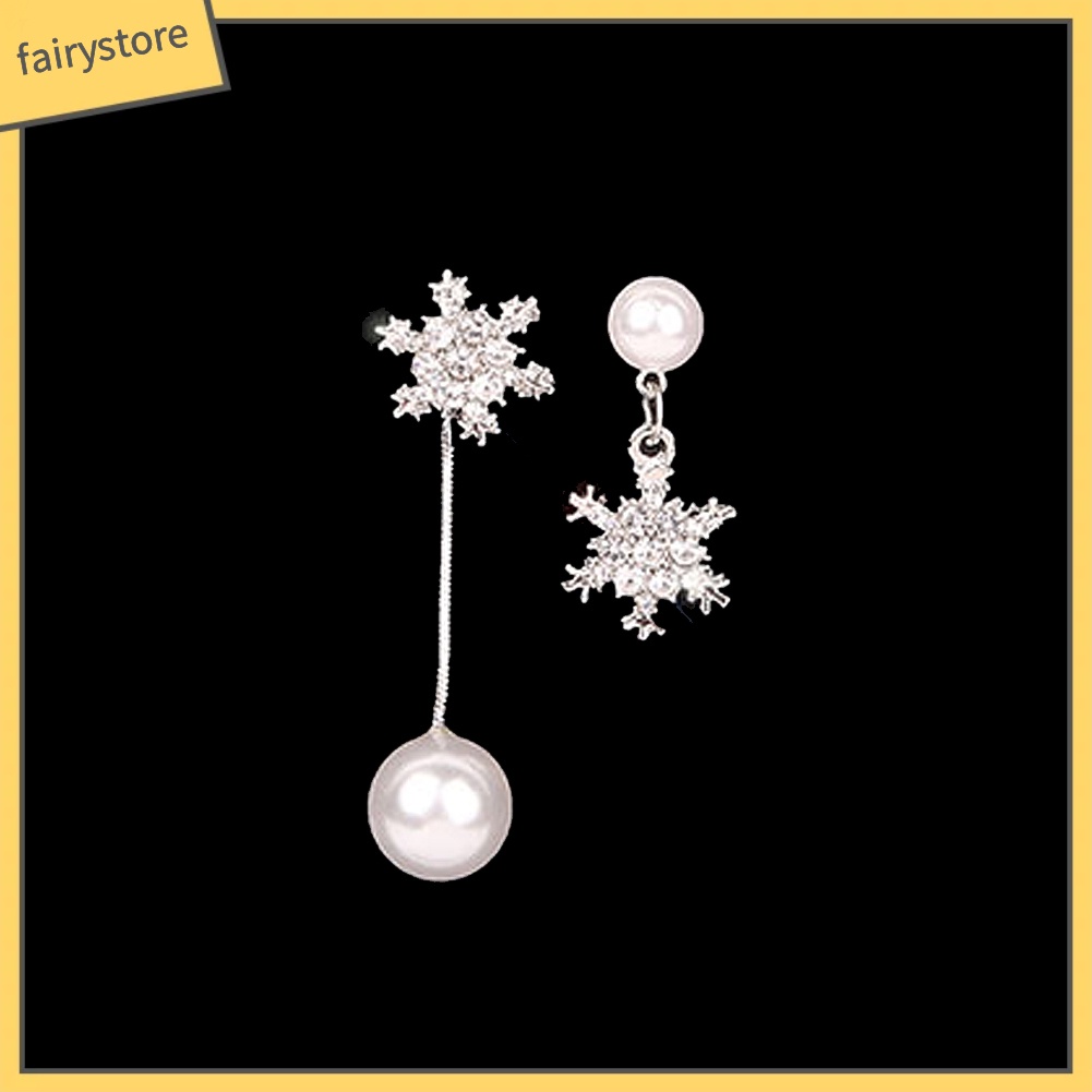 Đôi Khuyên Tai Dài Tạo Hình Hoa Tuyết Thời Trang Cho Nữ