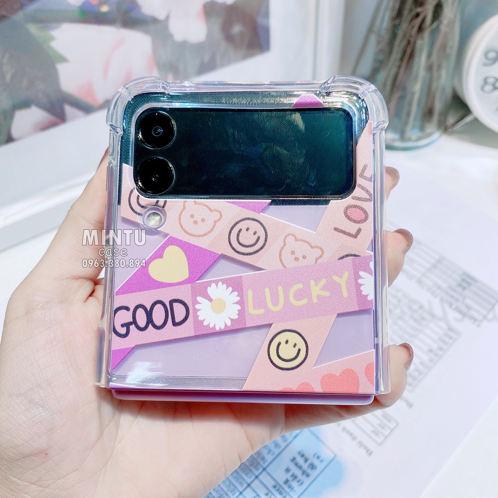 Ốp Samsung Galaxy Z Flip4 5G / Z Flip 4 / Z Flip3 5G / Z Flip 3 trong suốt mẫu dễ thương - ZF10