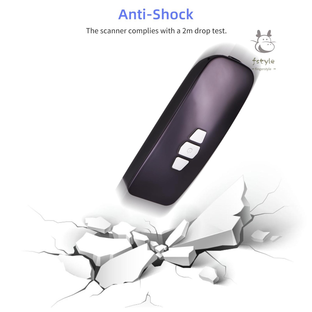 Máy quét mã vạch nhỏ gọn 1D 3 trong 1 BT/ 2.4G USB không dây màn hình tương thích với Windows Mac Android Ios