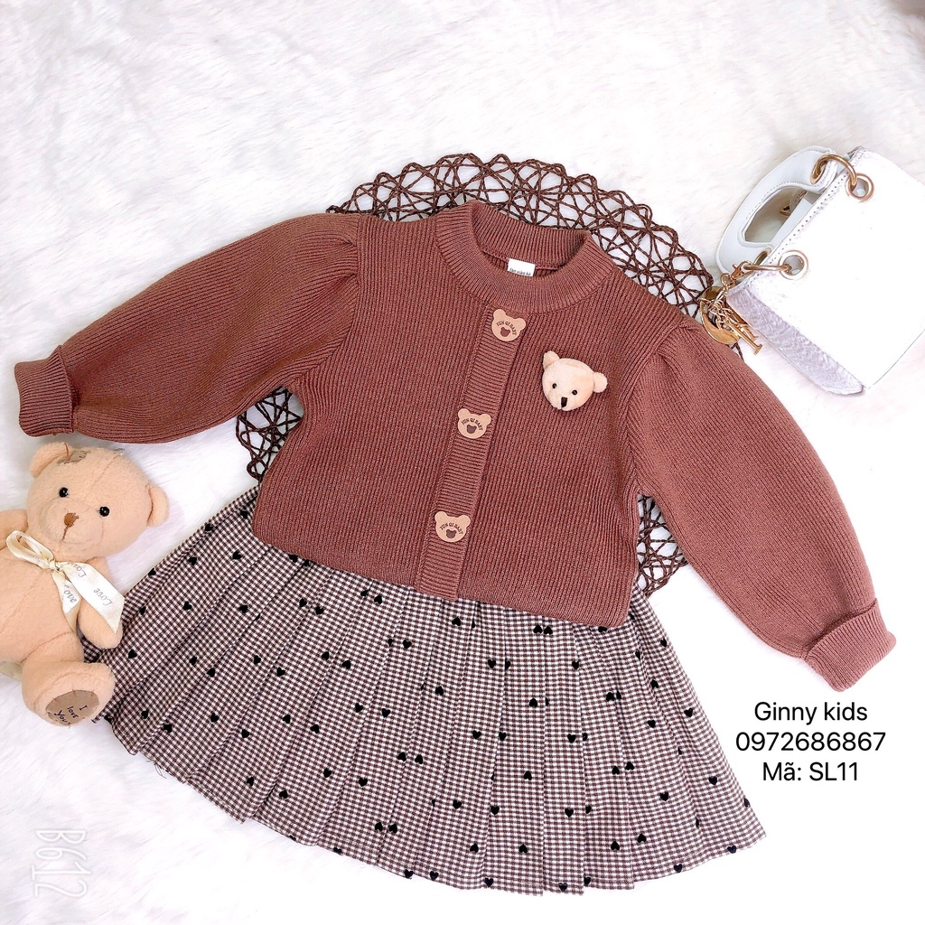 SL11 : Sét len họa tiết gấu cho bé gái