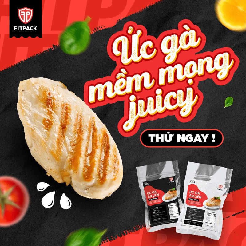 [CHỈ SHIP HỎA TỐC][SALE] 150g ỨC GÀ ĂN LIỀN NHIỀU VỊ THƠM NGON FITPACK INSTANT EATING CHICKEN BREAST