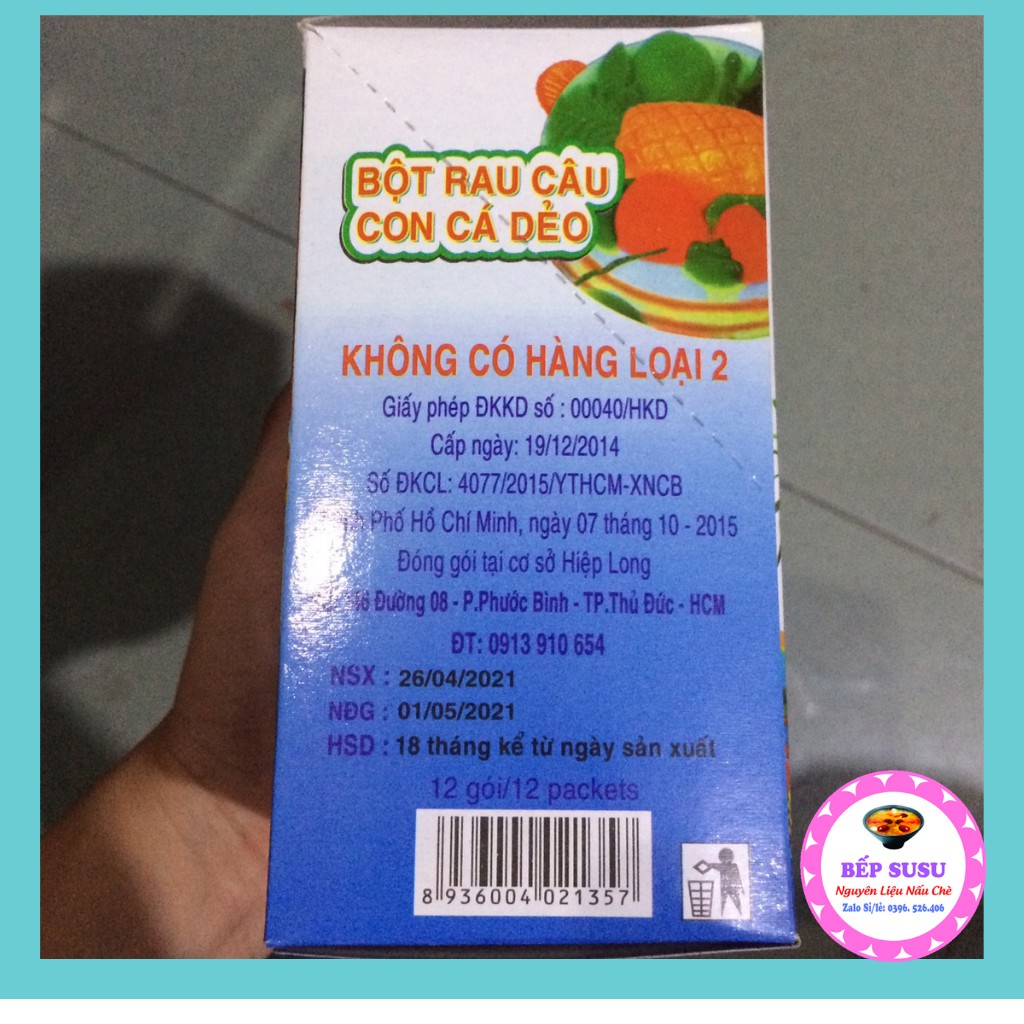 Bột rau câu con cá dẻo Hiệp Long hàng chính hãng nguyên liệu nấu trà sữa thái xanh thạch rau câu bịch nhỏ 1 gói