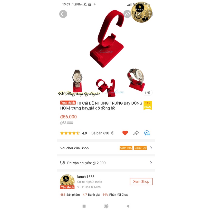 Giá Sỉ combo 50 Cái Đế nhung trưng bày đồng hồ