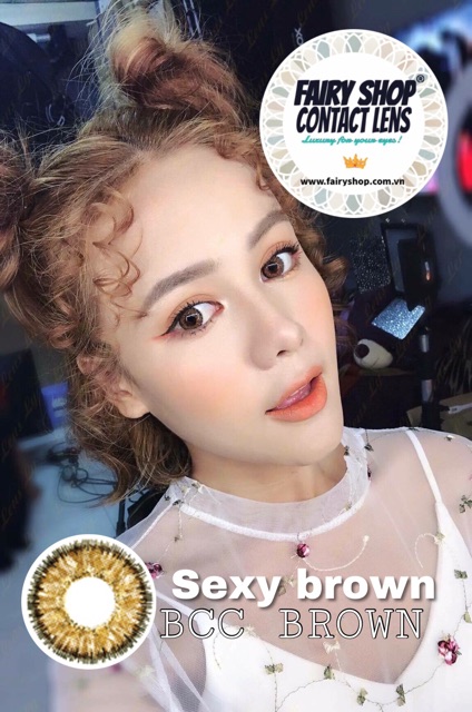 Áp tròng Sexy Brown 14.5 - Kính Áp Tròng FAIRY SHOP CONTACT LENS độ 0 đến 6