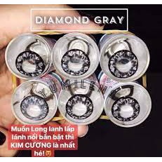 Kính áp tròng TinTin | Lens Diamond Gray Đủ Màu Nâu, Xám Tự Chọn , Giãn tròng tự nhiên, Sử dụng 6 tháng, Độ cận 0 đến