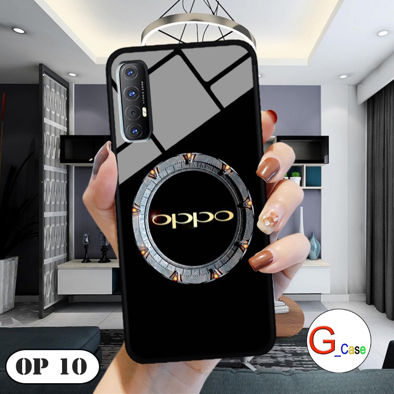 Ốp lưng Oppo Reno 3 Pro-lưng kính in logo hãng điện thoại