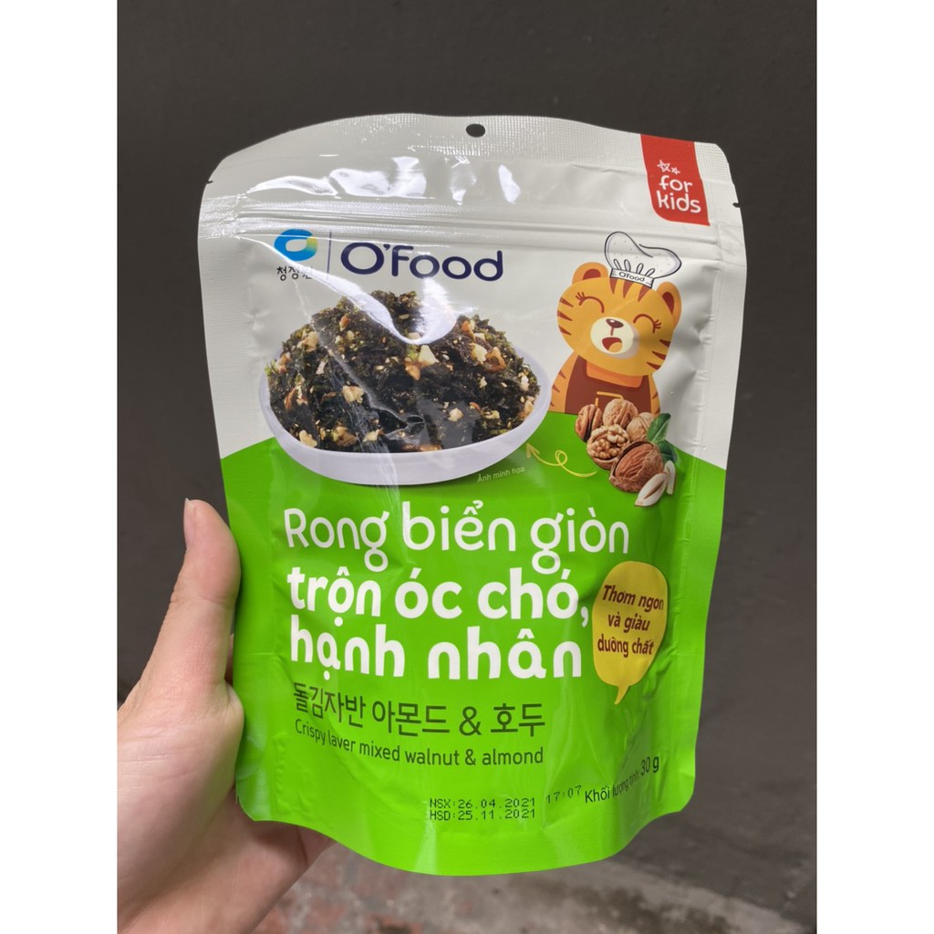 Rong biển trộn cơm Ofood - Rong biển ăn liền rắc cơm Ofood - Miwon 3 vị Truyền thống, Khô gà và Hải sản gói 30 gram