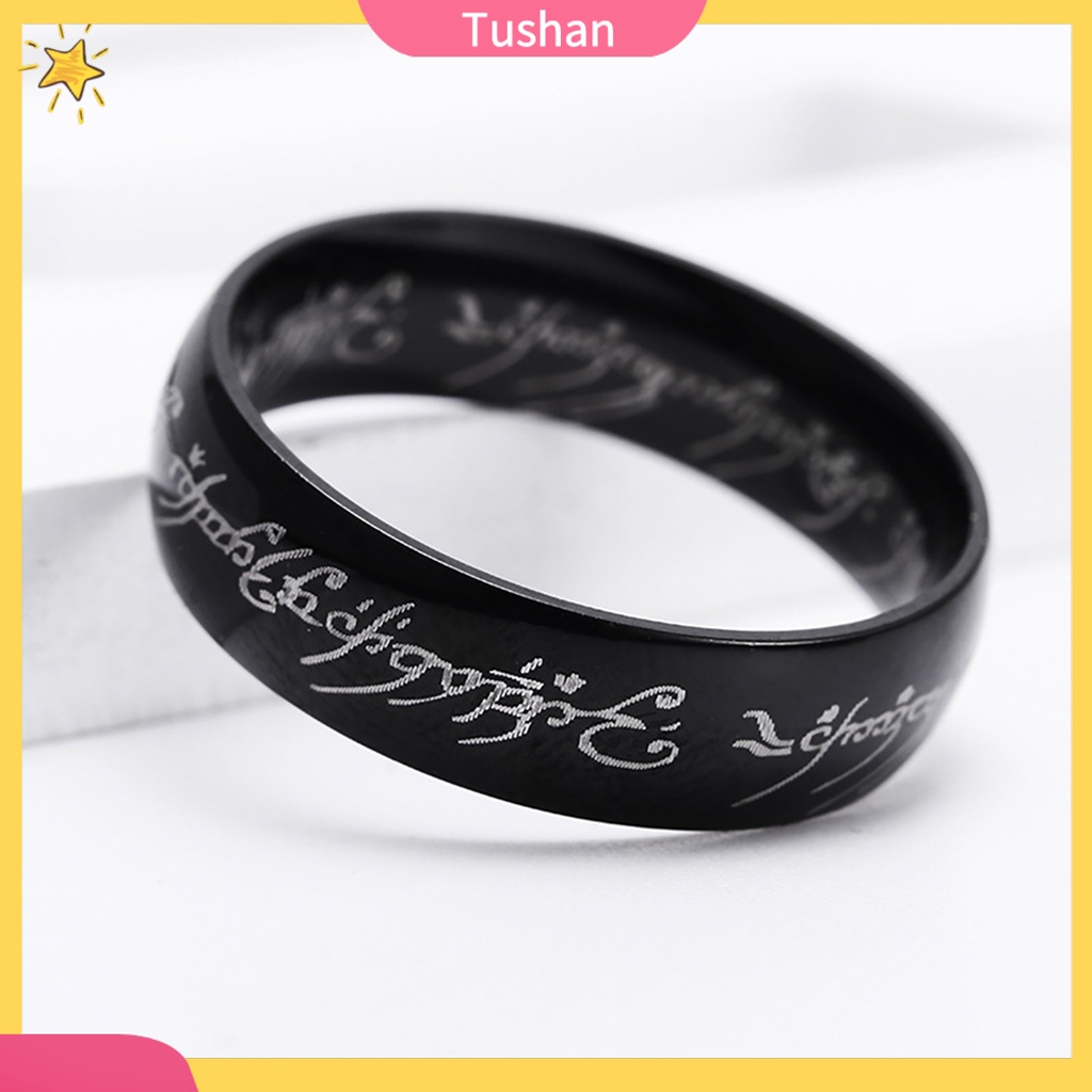 Nhẫn Thép Titan Khắc Chữ Thời Trang