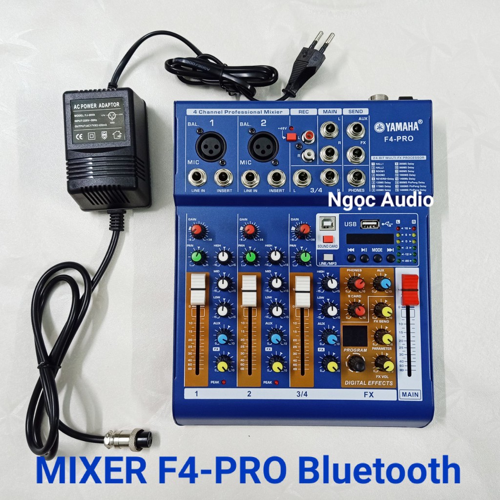 ( Sản phẩm mới ) Mixer F4 PRO 2021 phiên bản mới 16 hiệu ứng,hát karaoke thu âm live stream ,âm thanh siêu chất lượng