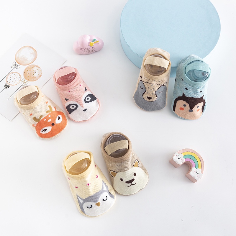 Vớ trẻ em Vớ Cotton Chống Trượt In Họa Tiết Hoạt Hình Có Quai Đeo Chống Trượt Dành Cho Bé Sơ Sinh
