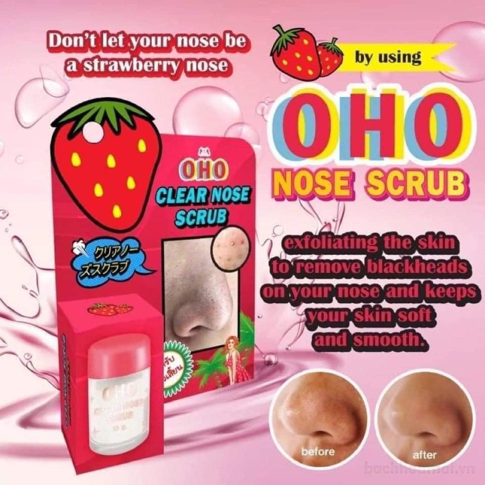 01 Muối Làm Sạch Mụn &amp; Tuyến Bã Nhờn Vùng Mũi OHO Clear Nose Scrub Thái Lan 10gram