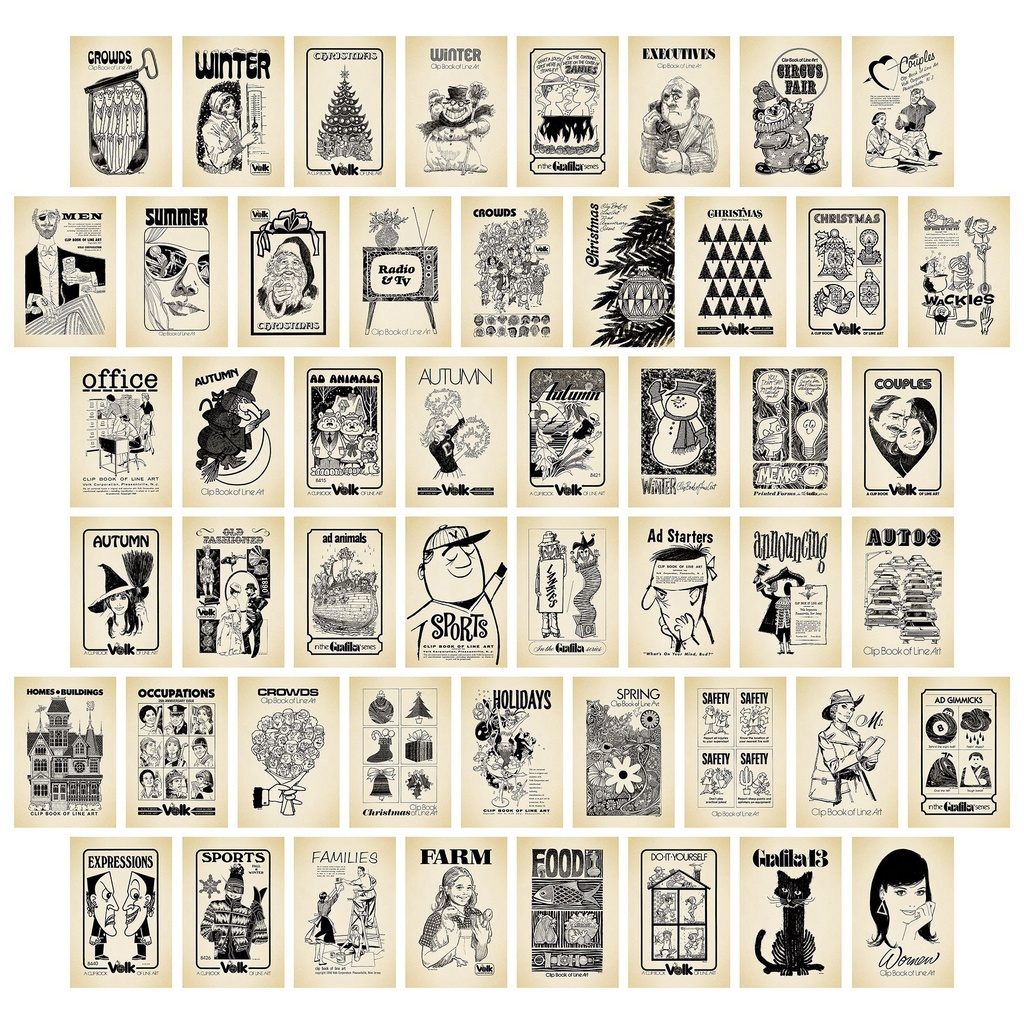 Bộ 50 Tấm Poster Treo Tường Trang Trí Phong Cách Retro 50s