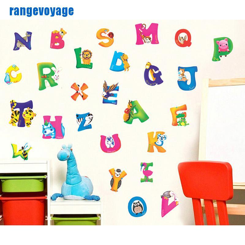 (Hàng Mới Về) Sticker Dán Tường Chữ Az Bằng Nhựa Pvc Trang Trí