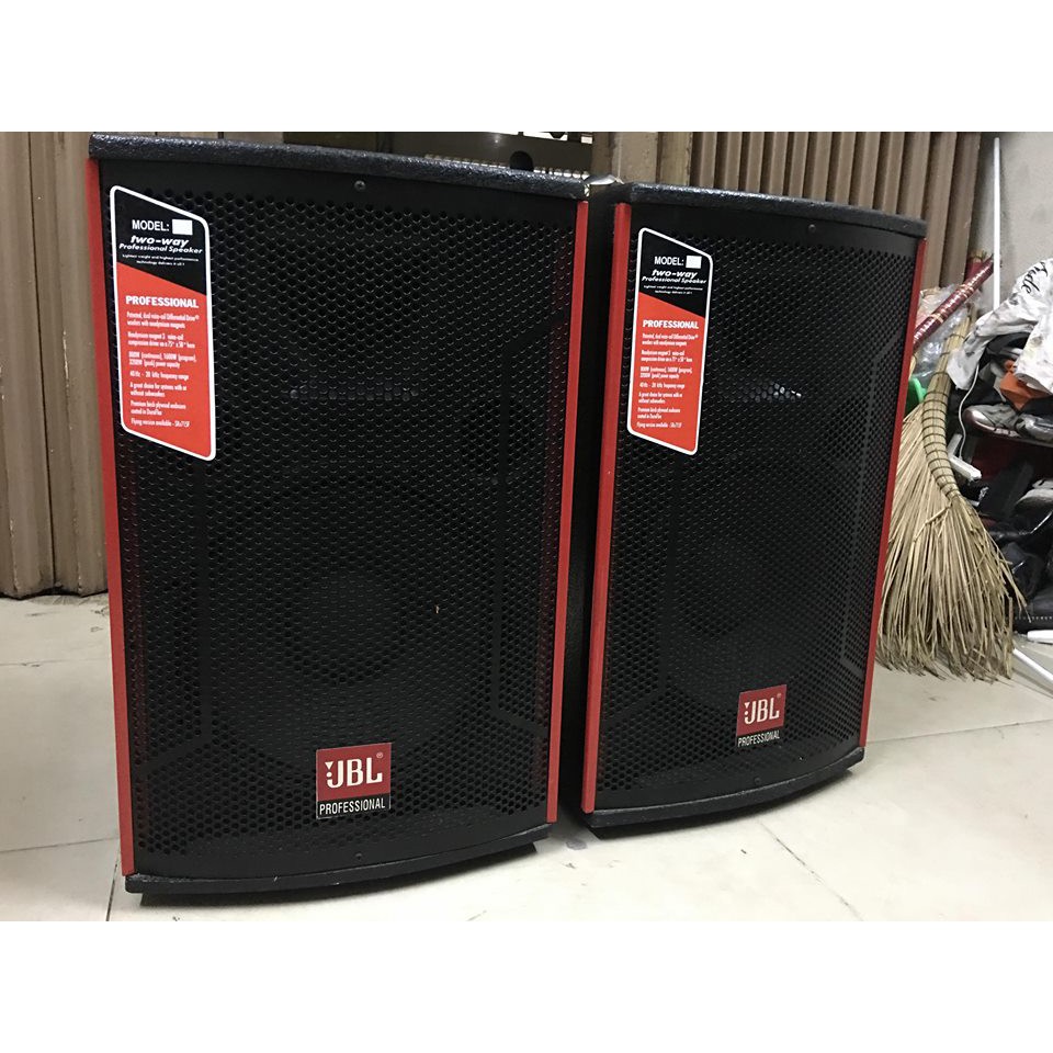 Loa sân khấu thùng sơn viền đỏ 3 tấc bass lớn chơi nhạc ngoài trời