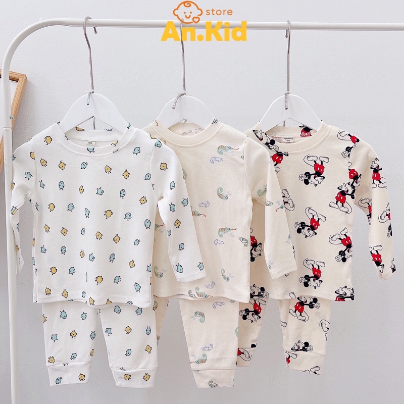 Bộ Đồ Dài Tay Bé Trai 8-16kg Chất Cotton Bozip Mềm Hoạ Tiết Nhí - AN.KID