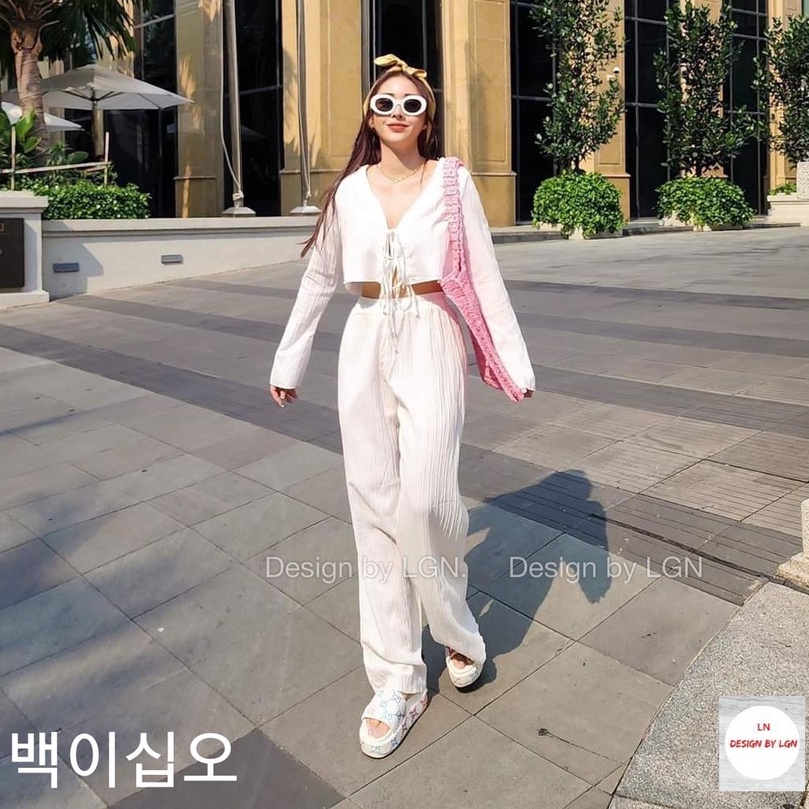 Set áo croptop thắt dây