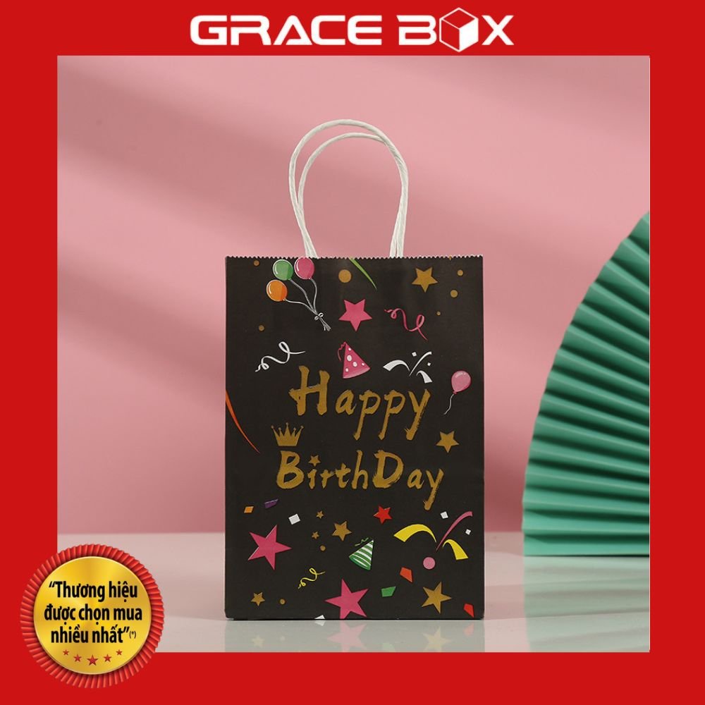 Túi Giấy Quà Tặng Chúc Mừng Sinh Nhật Happy Birthday Xinh Xắn - Siêu Thị Bao Bì Grace Box